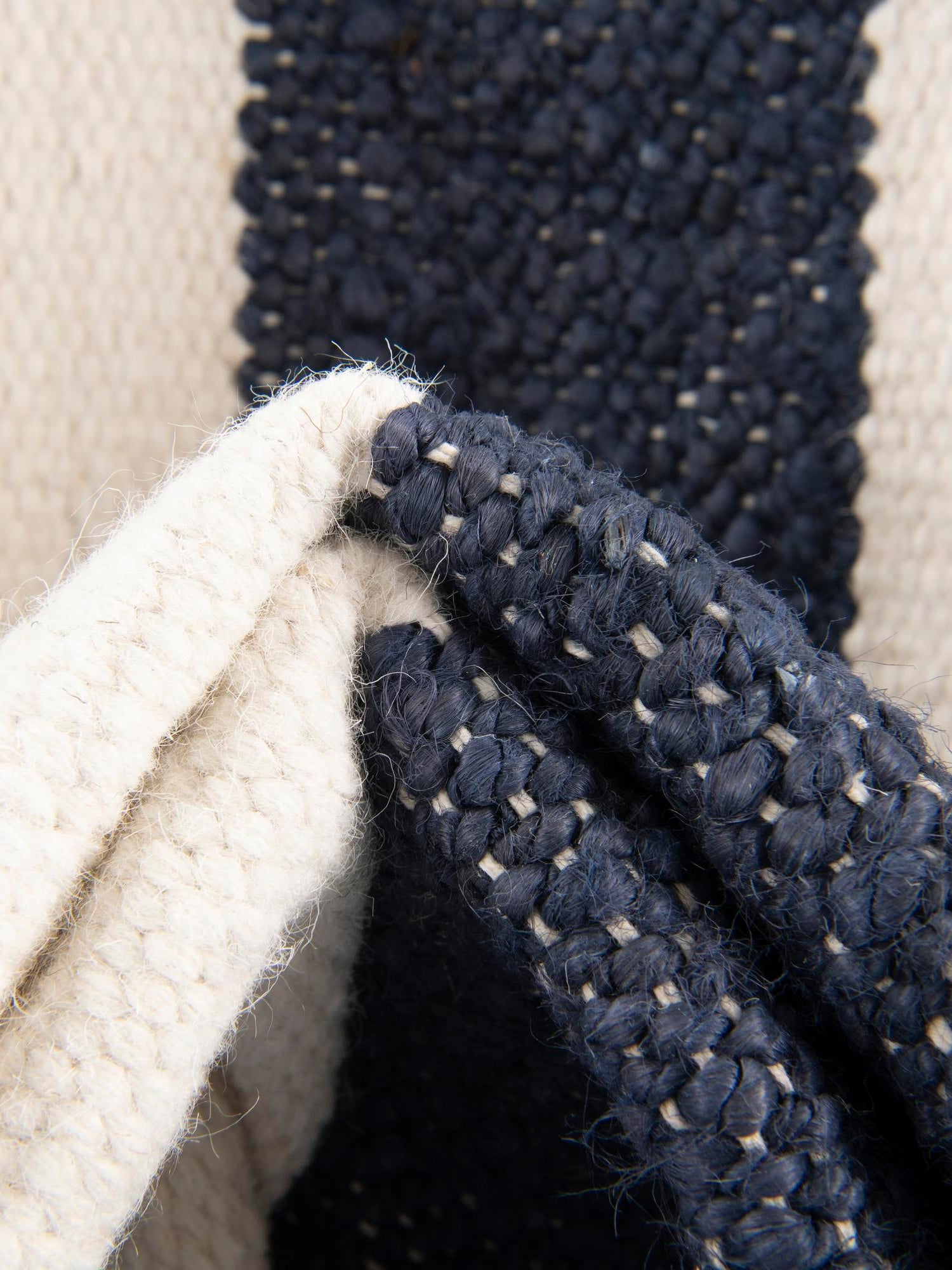 Nautical Navy 6' 1 x 9' Jill Zarin Hamptons Rectangle Area Rug Jute & Wool With Cotton Backing All Natural Striped Design Coastal Hand Woven Carpet for Sale at Rug Engine