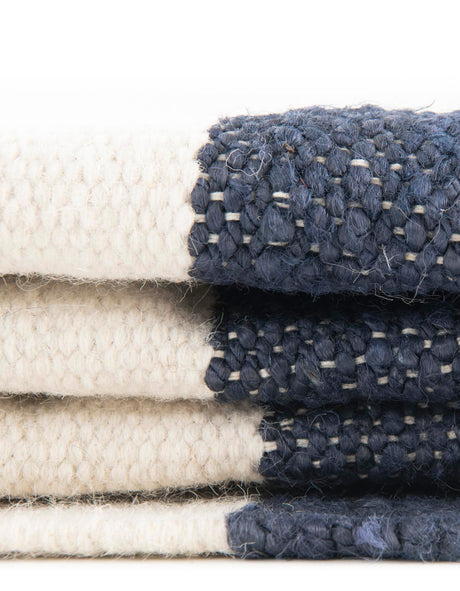 Nautical Navy 2' x 8' Jill Zarin Hamptons Runner Area Rug Jute & Wool With Cotton Backing All Natural Striped Design Coastal Hand Woven Carpet for Sale at Rug Engine