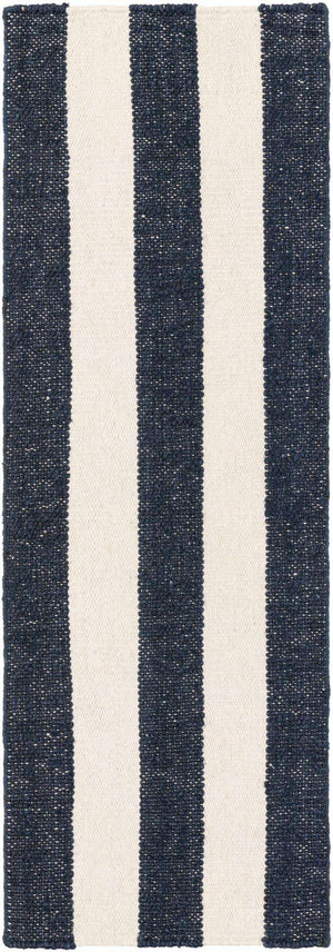 Nautical Navy 2' x 6' 1 Jill Zarin Hamptons Runner Area Rug Jute & Wool With Cotton Backing All Natural Striped Design Coastal Hand Woven Carpet for Sale at Rug Engine