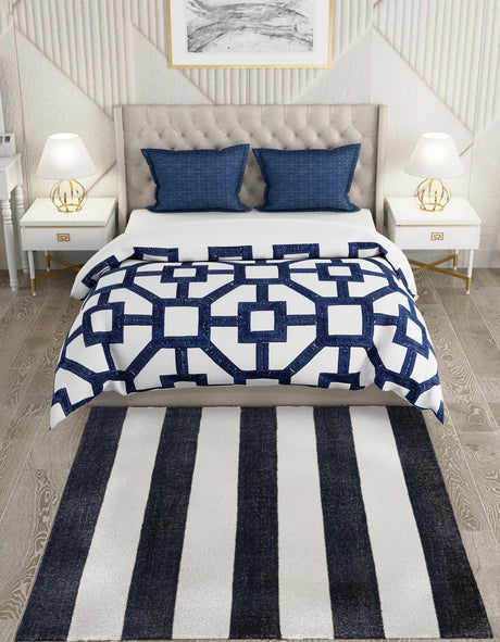 Nautical Navy 7' 10 x 7' 10 Jill Zarin Hamptons Square Area Rug Jute & Wool With Cotton Backing All Natural Striped Design Coastal Hand Woven Carpet for Sale at Rug Engine