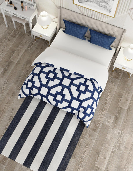Nautical Navy 7' 10 x 7' 10 Jill Zarin Hamptons Square Area Rug Jute & Wool With Cotton Backing All Natural Striped Design Coastal Hand Woven Carpet for Sale at Rug Engine