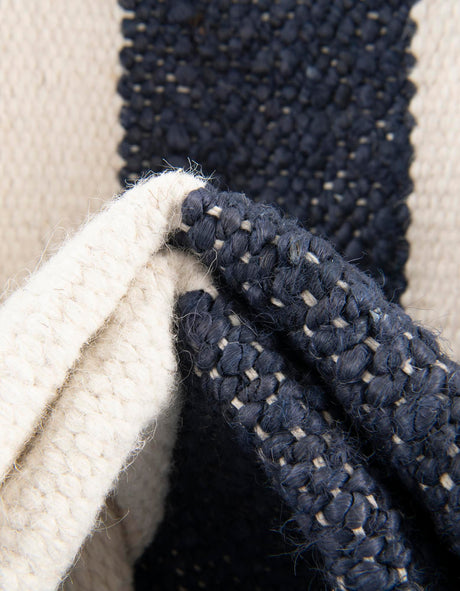 Nautical Navy 10' x 10' Jill Zarin Hamptons Square Area Rug Jute & Wool With Cotton Backing All Natural Striped Design Coastal Hand Woven Carpet for Sale at Rug Engine