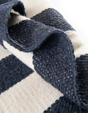 Nautical Navy 7' 10 x 7' 10 Jill Zarin Hamptons Square Area Rug Jute & Wool With Cotton Backing All Natural Striped Design Coastal Hand Woven Carpet for Sale at Rug Engine