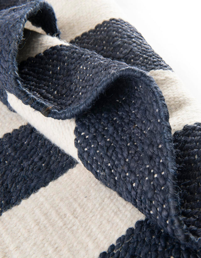 Nautical Navy 7' 10 x 7' 10 Jill Zarin Hamptons Square Area Rug Jute & Wool With Cotton Backing All Natural Striped Design Coastal Hand Woven Carpet for Sale at Rug Engine