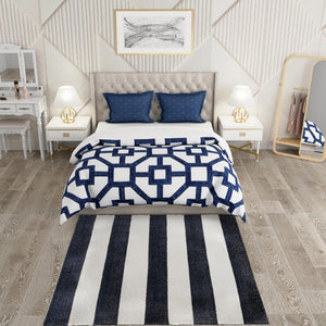 Nautical Navy 7' 10 x 7' 10 Jill Zarin Hamptons Square Area Rug Jute & Wool With Cotton Backing All Natural Striped Design Coastal Hand Woven Carpet for Sale at Rug Engine