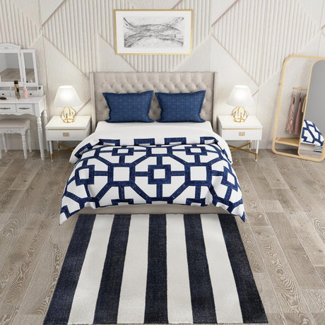 Nautical Navy 7' 10 x 7' 10 Jill Zarin Hamptons Square Area Rug Jute & Wool With Cotton Backing All Natural Striped Design Coastal Hand Woven Carpet for Sale at Rug Engine