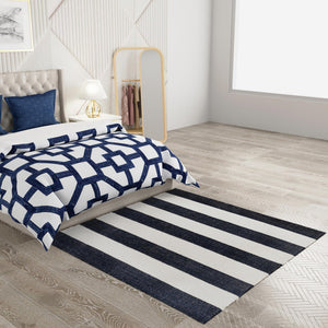 Nautical Navy 7' 10 x 7' 10 Jill Zarin Hamptons Square Area Rug Jute & Wool With Cotton Backing All Natural Striped Design Coastal Hand Woven Carpet for Sale at Rug Engine