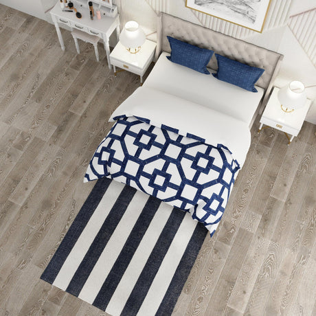Nautical Navy 7' 10 x 7' 10 Jill Zarin Hamptons Square Area Rug Jute & Wool With Cotton Backing All Natural Striped Design Coastal Hand Woven Carpet for Sale at Rug Engine