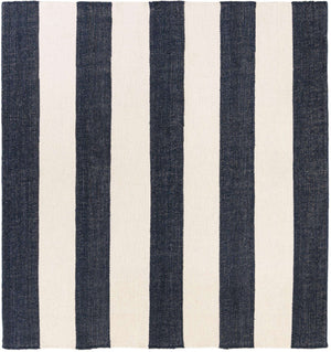 Nautical Navy 7' 10 x 7' 10 Jill Zarin Hamptons Square Area Rug Jute & Wool With Cotton Backing All Natural Striped Design Coastal Hand Woven Carpet for Sale at Rug Engine