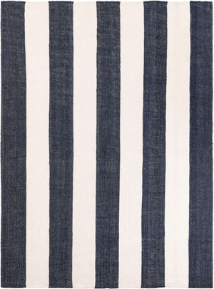 Nautical Navy 9' x 12' Jill Zarin Hamptons Rectangle Area Rug Jute & Wool With Cotton Backing All Natural Striped Design Coastal Hand Woven Carpet for Sale at Rug Engine