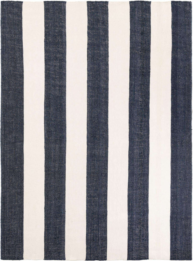 Nautical Navy 9' x 12' Jill Zarin Hamptons Rectangle Area Rug Jute & Wool With Cotton Backing All Natural Striped Design Coastal Hand Woven Carpet for Sale at Rug Engine