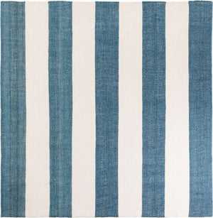 Sky blue 10' x 10' Jill Zarin Hamptons Square Area Rug Jute & Wool With Cotton Backing All Natural Striped Design Coastal Hand Woven Carpet for Sale at Rug Engine