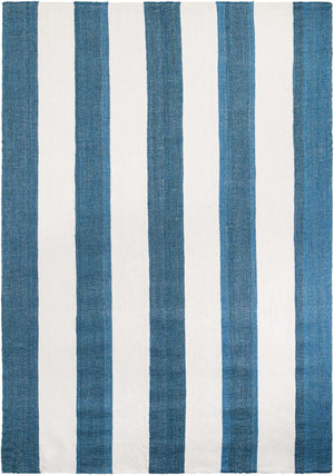 Sky blue 10' x 14' 1 Jill Zarin Hamptons Rectangle Area Rug Jute & Wool With Cotton Backing All Natural Striped Design Coastal Hand Woven Carpet for Sale at Rug Engine