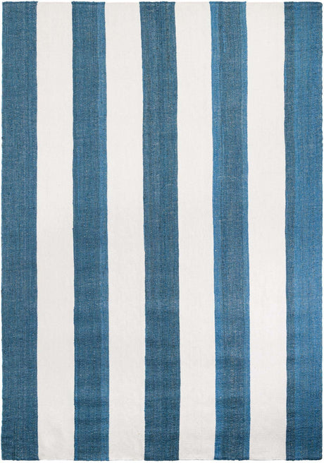 Sky blue 10' x 14' 1 Jill Zarin Hamptons Rectangle Area Rug Jute & Wool With Cotton Backing All Natural Striped Design Coastal Hand Woven Carpet for Sale at Rug Engine