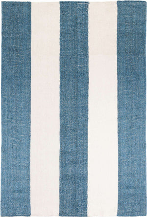 Sky blue 2' x 3' 1 Jill Zarin Hamptons Rectangle Area Rug Jute & Wool With Cotton Backing All Natural Striped Design Coastal Hand Woven Carpet for Sale at Rug Engine