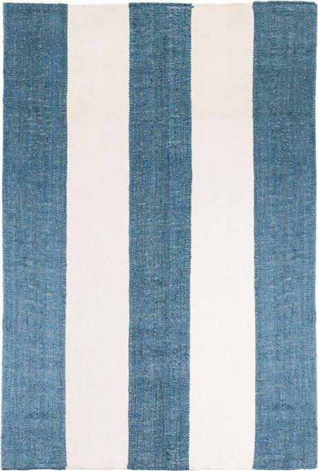 Sky blue 2' x 3' 1 Jill Zarin Hamptons Rectangle Area Rug Jute & Wool With Cotton Backing All Natural Striped Design Coastal Hand Woven Carpet for Sale at Rug Engine