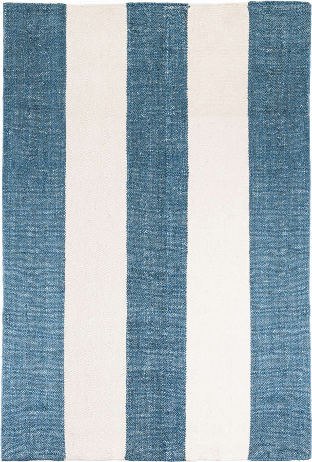 Sky blue 2' x 3' 1 Jill Zarin Hamptons Rectangle Area Rug Jute & Wool With Cotton Backing All Natural Striped Design Coastal Hand Woven Carpet for Sale at Rug Engine