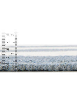 Sky blue 6' 1 x 9' Jill Zarin Hamptons Rectangle Area Rug Jute & Wool With Cotton Backing All Natural Striped Design Coastal Hand Woven Carpet for Sale at Rug Engine