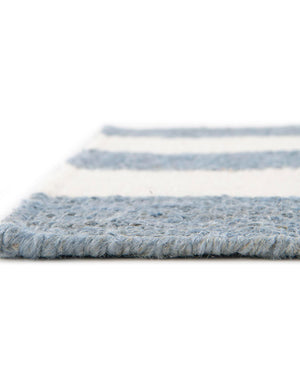 Sky blue 6' 1 x 9' Jill Zarin Hamptons Rectangle Area Rug Jute & Wool With Cotton Backing All Natural Striped Design Coastal Hand Woven Carpet for Sale at Rug Engine