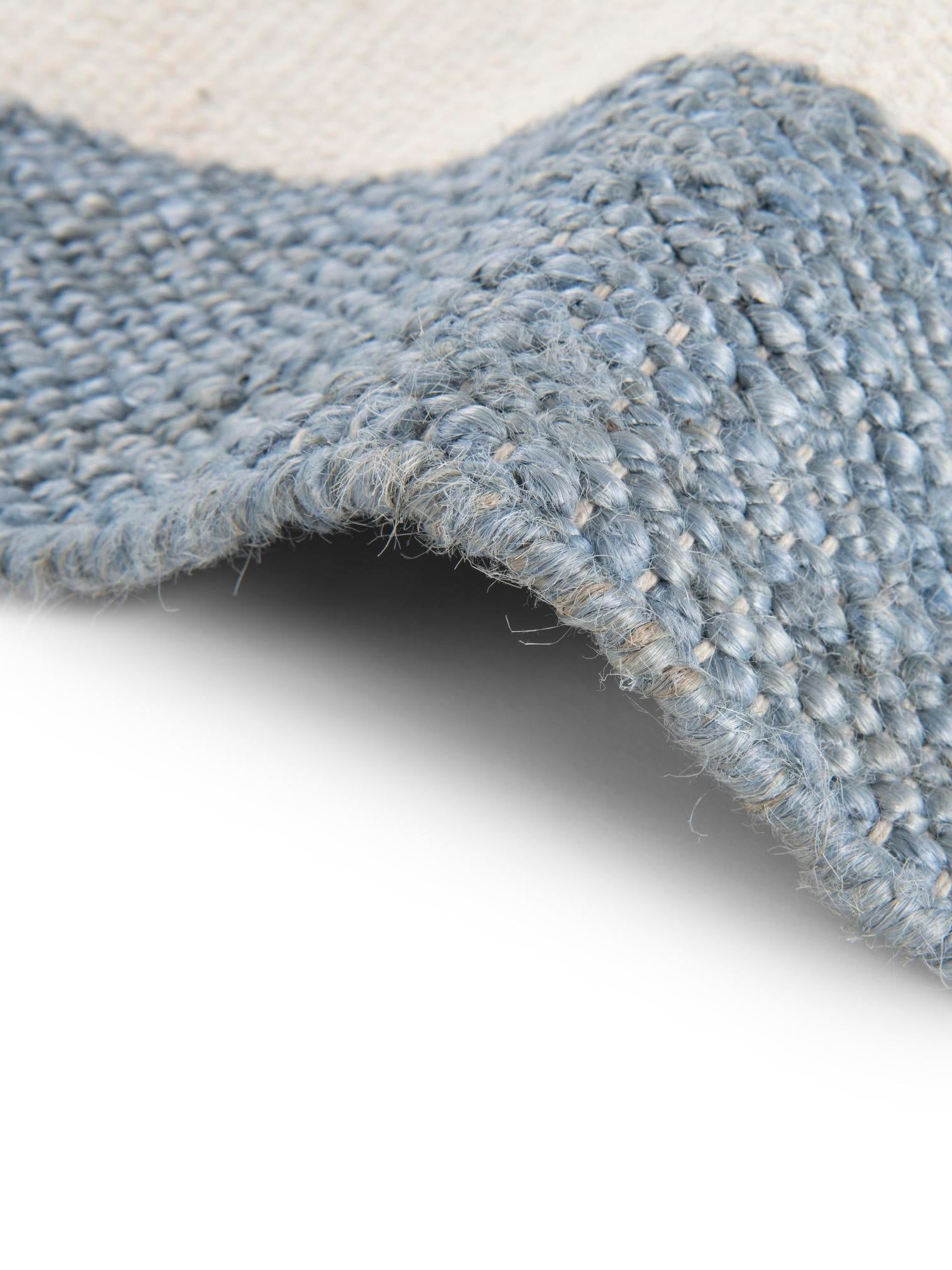 Sky blue 2' 7 x 12' Jill Zarin Hamptons Runner Area Rug Jute & Wool With Cotton Backing All Natural Striped Design Coastal Hand Woven Carpet for Sale at Rug Engine