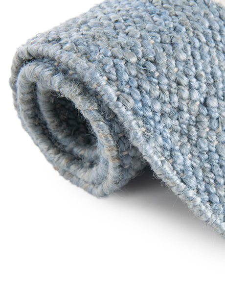 Sky blue 2' 7 x 10' Jill Zarin Hamptons Runner Area Rug Jute & Wool With Cotton Backing All Natural Striped Design Coastal Hand Woven Carpet for Sale at Rug Engine
