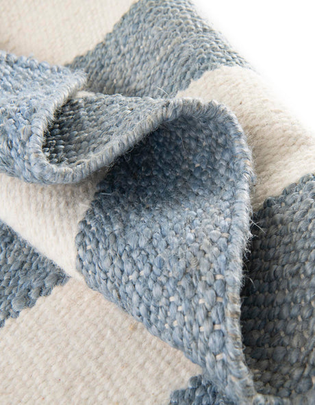 Sky blue 2' x 8' Jill Zarin Hamptons Runner Area Rug Jute & Wool With Cotton Backing All Natural Striped Design Coastal Hand Woven Carpet for Sale at Rug Engine