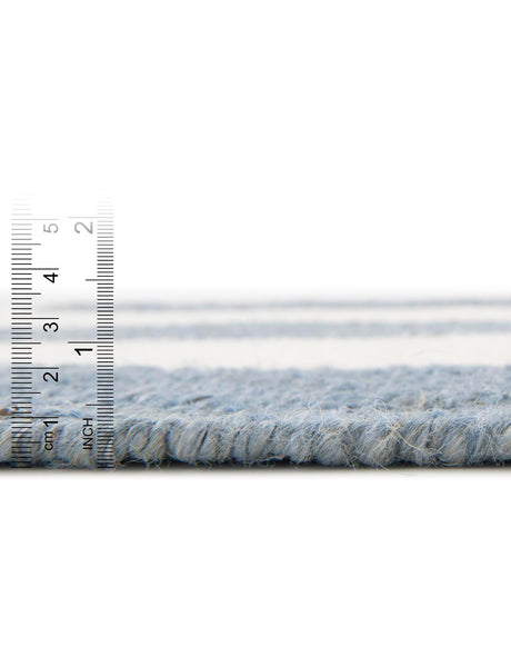 Sky blue 10' x 10' Jill Zarin Hamptons Square Area Rug Jute & Wool With Cotton Backing All Natural Striped Design Coastal Hand Woven Carpet for Sale at Rug Engine