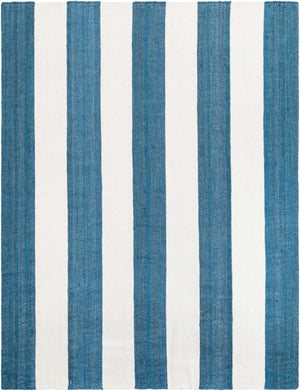 Sky blue 9' x 12' Jill Zarin Hamptons Rectangle Area Rug Jute & Wool With Cotton Backing All Natural Striped Design Coastal Hand Woven Carpet for Sale at Rug Engine
