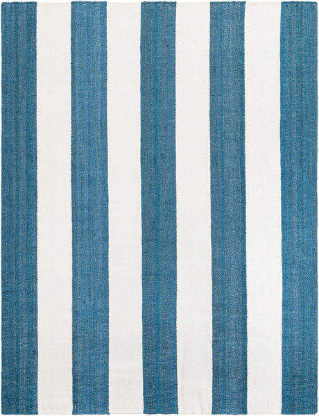 Sky blue 9' x 12' Jill Zarin Hamptons Rectangle Area Rug Jute & Wool With Cotton Backing All Natural Striped Design Coastal Hand Woven Carpet for Sale at Rug Engine