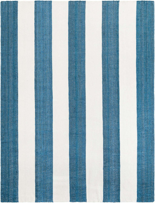 Sky blue 9' x 12' Jill Zarin Hamptons Rectangle Area Rug Jute & Wool With Cotton Backing All Natural Striped Design Coastal Hand Woven Carpet for Sale at Rug Engine