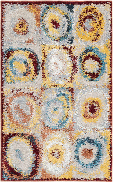 Washable Multicolor 3' 3 x 5' 3 Kamala Washable Rectangle Area Rug Easy to Clean Stain Resistant & Durable 100% Polyester Spill-Friendly Carpet for Sale at Rug Engine