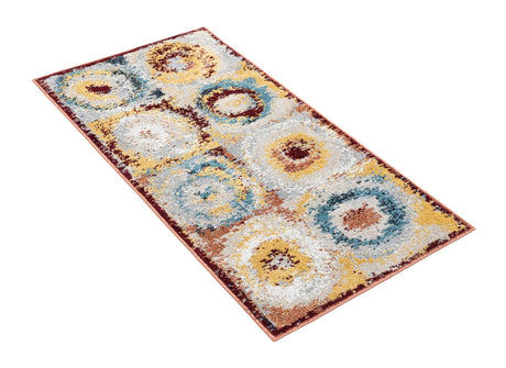 Washable Multicolor 2' x 4' 1 Kamala Washable Runner Area Rug Easy to Clean Stain Resistant & Durable 100% Polyester Spill-Friendly Carpet for Sale at Rug Engine