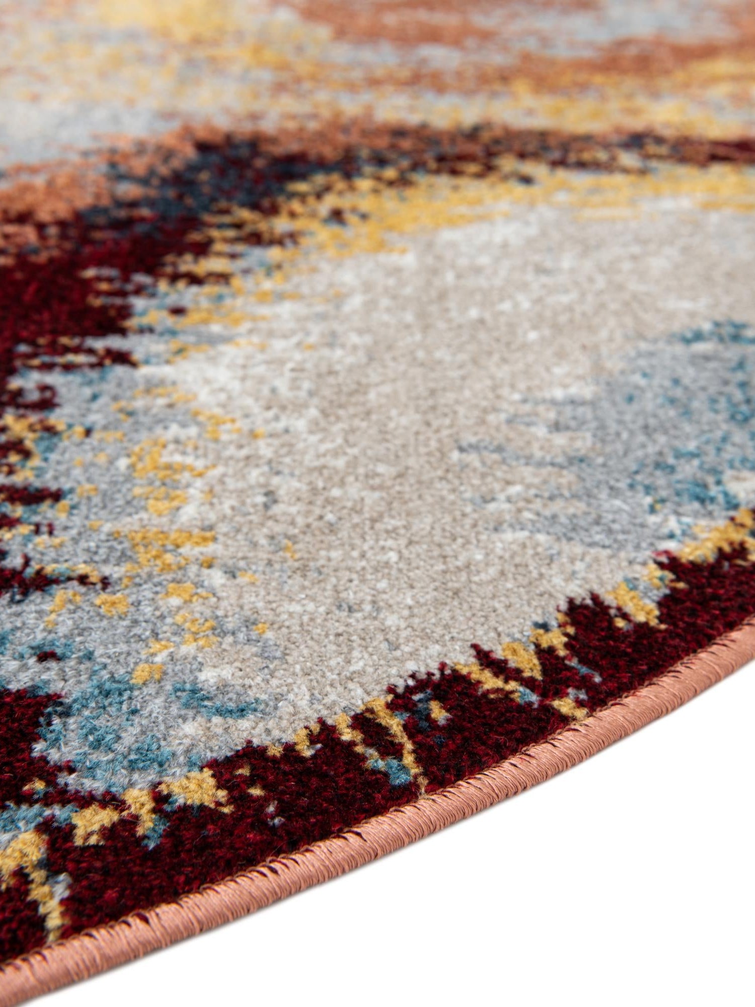 Washable Multicolor 3' 3 x 3' 3 Kamala Washable Round Area Rug Easy to Clean Stain Resistant & Durable 100% Polyester Spill-Friendly Carpet for Sale at Rug Engine