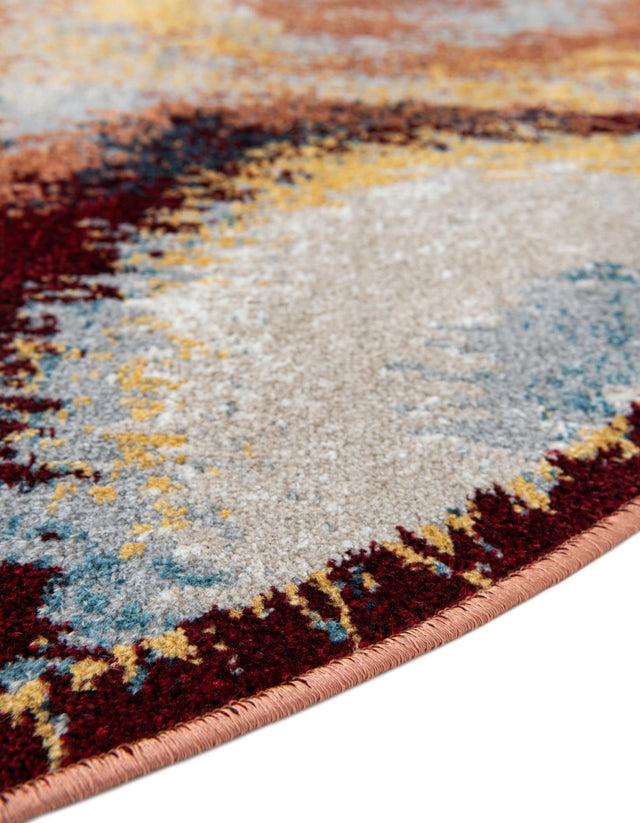 Washable Multicolor 3' 3 x 3' 3 Kamala Washable Round Area Rug Easy to Clean Stain Resistant & Durable 100% Polyester Spill-Friendly Carpet for Sale at Rug Engine