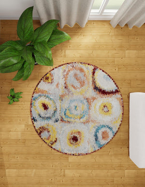 Multicolor 5' 3 x 5' 3 Kamala Washable Round Rug