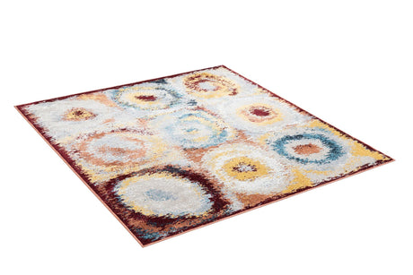 Washable Multicolor 5' 3 x 5' 3 Kamala Washable Square Area Rug Easy to Clean Stain Resistant & Durable 100% Polyester Spill-Friendly Carpet for Sale at Rug Engine