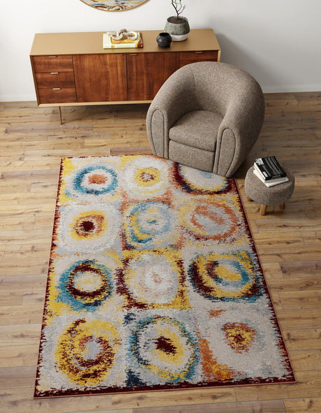 Multicolor 5' 3 x 8' Kamala Washable Rectangle Rug