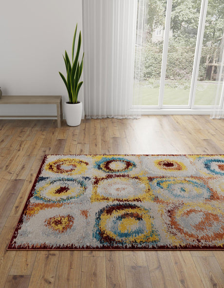 Washable Multicolor 5' 3 x 8' Kamala Washable Rectangle Area Rug Easy to Clean Stain Resistant & Durable 100% Polyester Spill-Friendly Carpet for Sale at Rug Engine