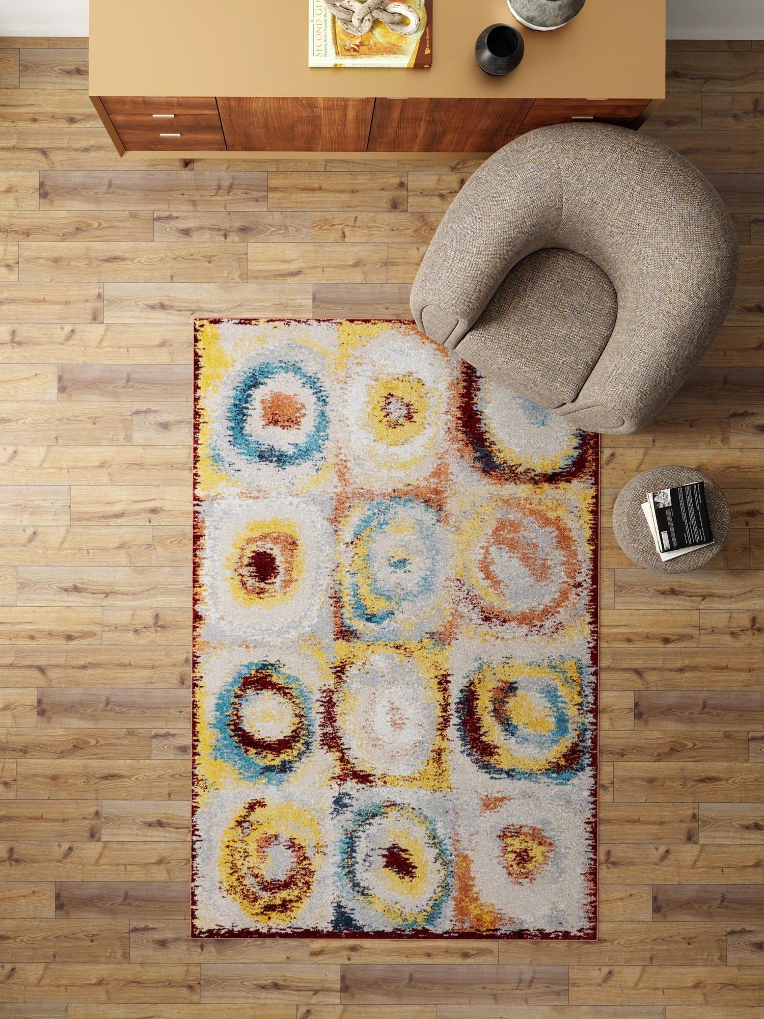 Washable Multicolor 10' x 14' 1 Kamala Washable Rectangle Area Rug Easy to Clean Stain Resistant & Durable 100% Polyester Spill-Friendly Carpet for Sale at Rug Engine