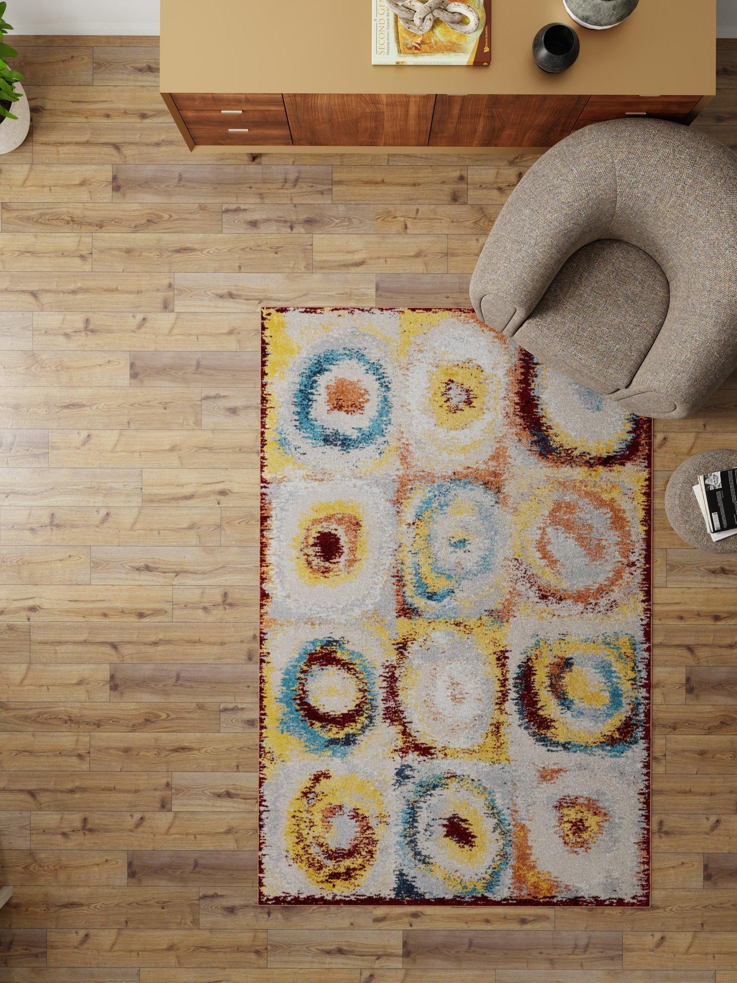 Washable Multicolor 10' x 14' 1 Kamala Washable Rectangle Area Rug Easy to Clean Stain Resistant & Durable 100% Polyester Spill-Friendly Carpet for Sale at Rug Engine