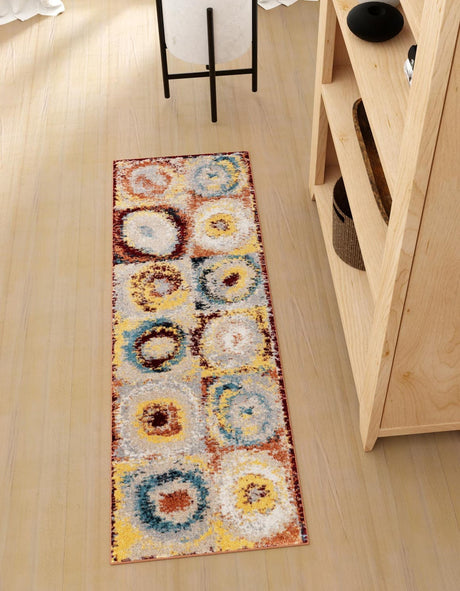 Washable Multicolor 2' x 6' 1 Kamala Washable Runner Area Rug Easy to Clean Stain Resistant & Durable 100% Polyester Spill-Friendly Carpet for Sale at Rug Engine