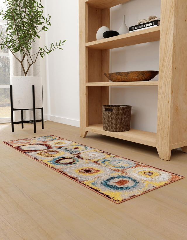 Washable Multicolor 2' x 6' 1 Kamala Washable Runner Area Rug Easy to Clean Stain Resistant & Durable 100% Polyester Spill-Friendly Carpet for Sale at Rug Engine
