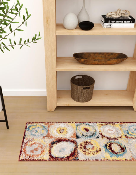 Washable Multicolor 2' x 8' Kamala Washable Runner Area Rug Easy to Clean Stain Resistant & Durable 100% Polyester Spill-Friendly Carpet for Sale at Rug Engine