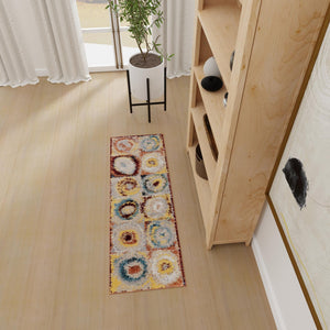Multicolor 2' x 4' 1 Kamala Washable Runner Rug