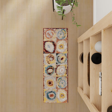 Washable Multicolor 2' x 4' 1 Kamala Washable Runner Area Rug Easy to Clean Stain Resistant & Durable 100% Polyester Spill-Friendly Carpet for Sale at Rug Engine