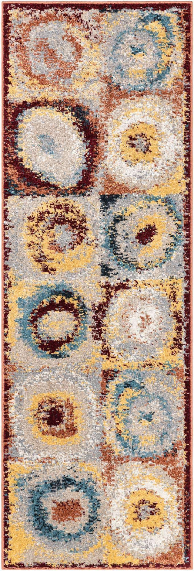 Washable Multicolor 2' x 6' 1 Kamala Washable Runner Area Rug Easy to Clean Stain Resistant & Durable 100% Polyester Spill-Friendly Carpet for Sale at Rug Engine
