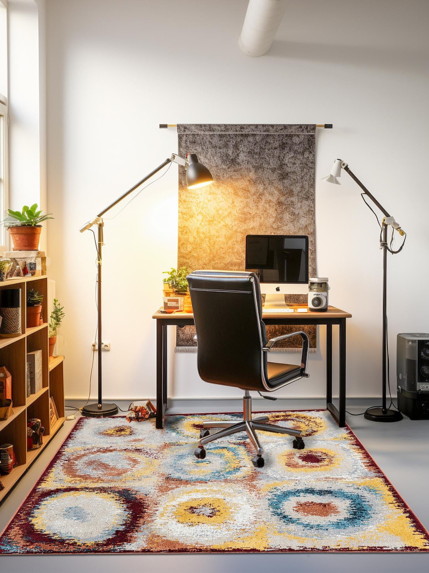 Washable Multicolor 7' 10 x 7' 10 Kamala Washable Square Area Rug Easy to Clean Stain Resistant & Durable 100% Polyester Spill-Friendly Carpet for Sale at Rug Engine