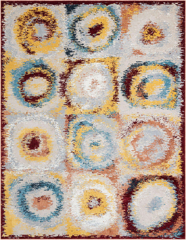 Washable Multicolor 7' 10 x 10' Kamala Washable Rectangle Area Rug Easy to Clean Stain Resistant & Durable 100% Polyester Spill-Friendly Carpet for Sale at Rug Engine