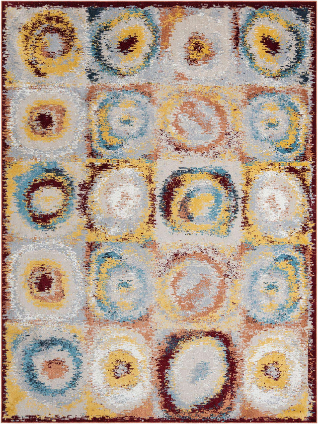 Washable Multicolor 9' x 12' Kamala Washable Rectangle Area Rug Easy to Clean Stain Resistant & Durable 100% Polyester Spill-Friendly Carpet for Sale at Rug Engine