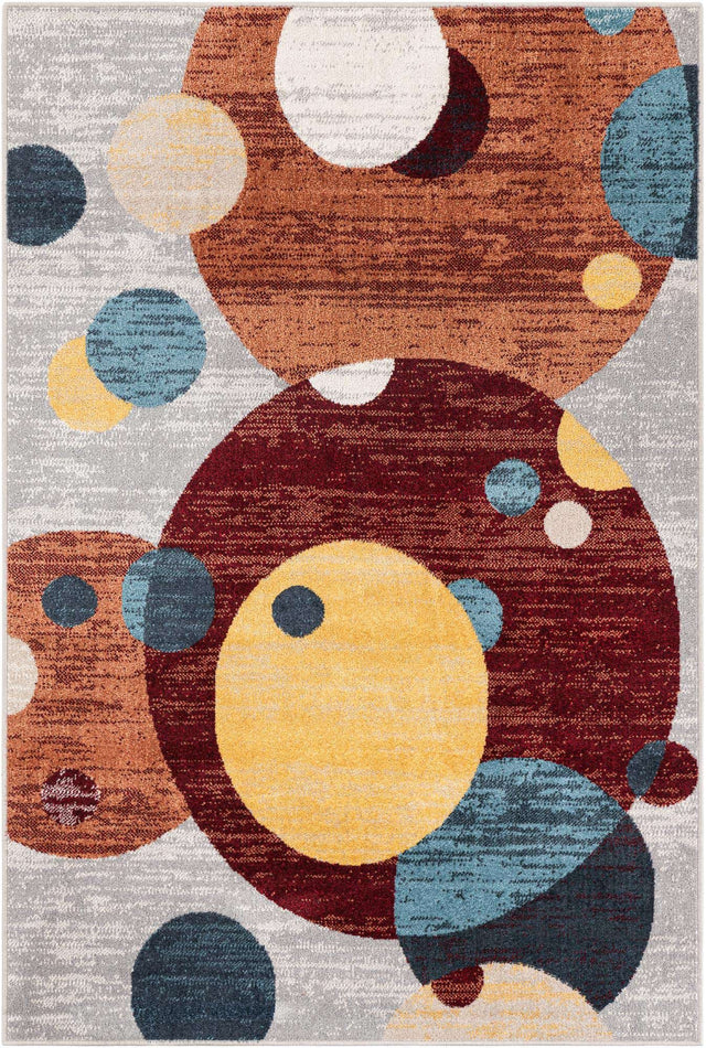 Washable Multicolor 4' 1 x 6' 1 Kamala Washable Rectangle Area Rug Easy to Clean Stain Resistant & Durable 100% Polyester Spill-Friendly Carpet for Sale at Rug Engine